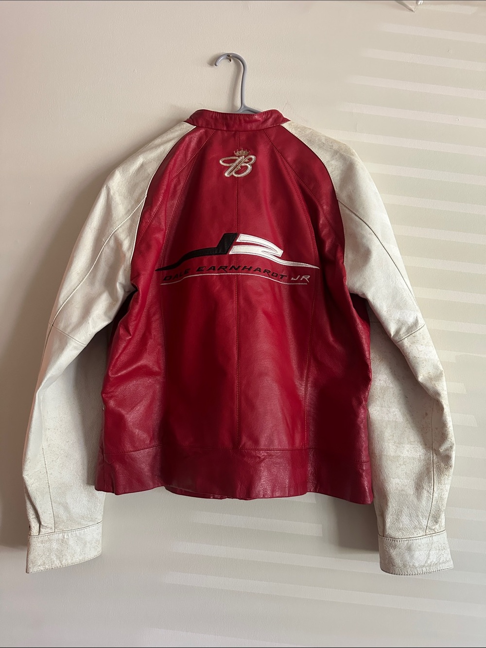 Wilsons Leather Red and White Racing-Style Leather Jacket - Picture 2 of 14